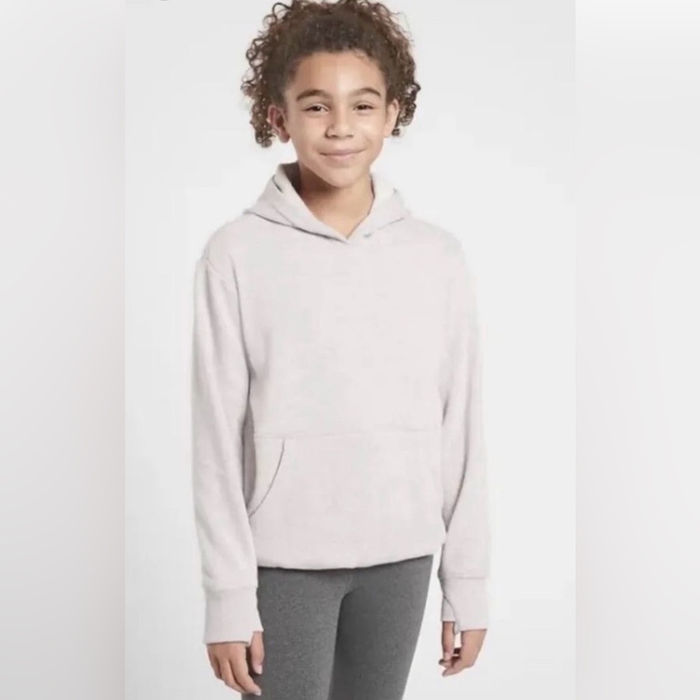 Athleta Girl Crazy Cozy Chill Hooded Sweatshirt XXL/16 Heather Pink
